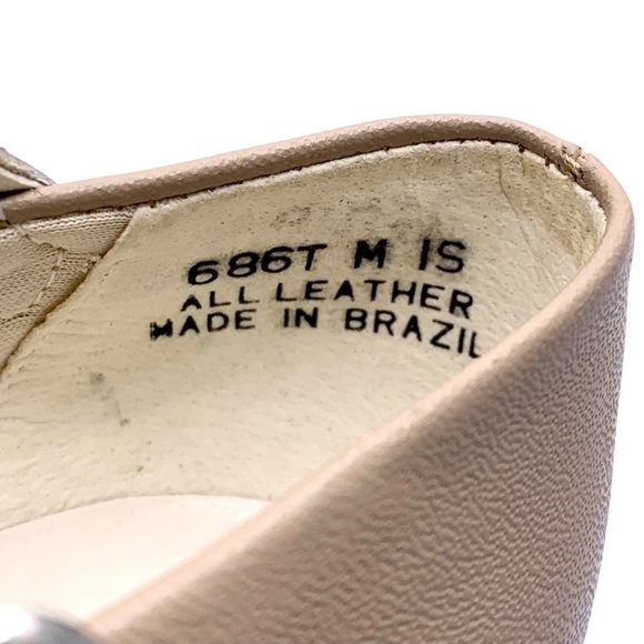 Award Mary Jane Tap Dancing Shoes Tan Girls Size 1 M New with Defects 686T - Picture 8 of 8